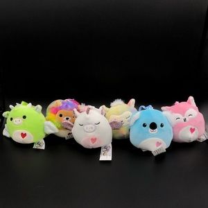 3.5” Valentines Squishmallow Clip Ons Bundle